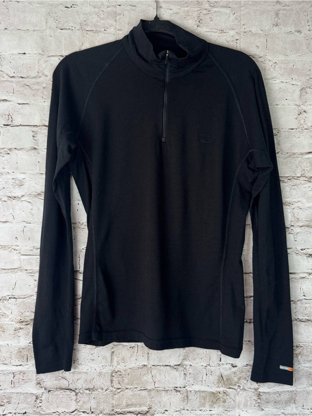Men's Icebreaker Bodyfit 200 Black 1/4 Zip Long Sleeve New Zealand Merino Wool M